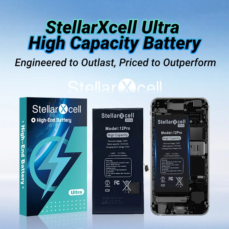 StellarXcell Battery Replacement for iPhone, Lithium PolymerBattery 7, 8Plus, 11,12 Mini, 13 Pro MAX, X, XS, XR, IP14PROMAX,IP12