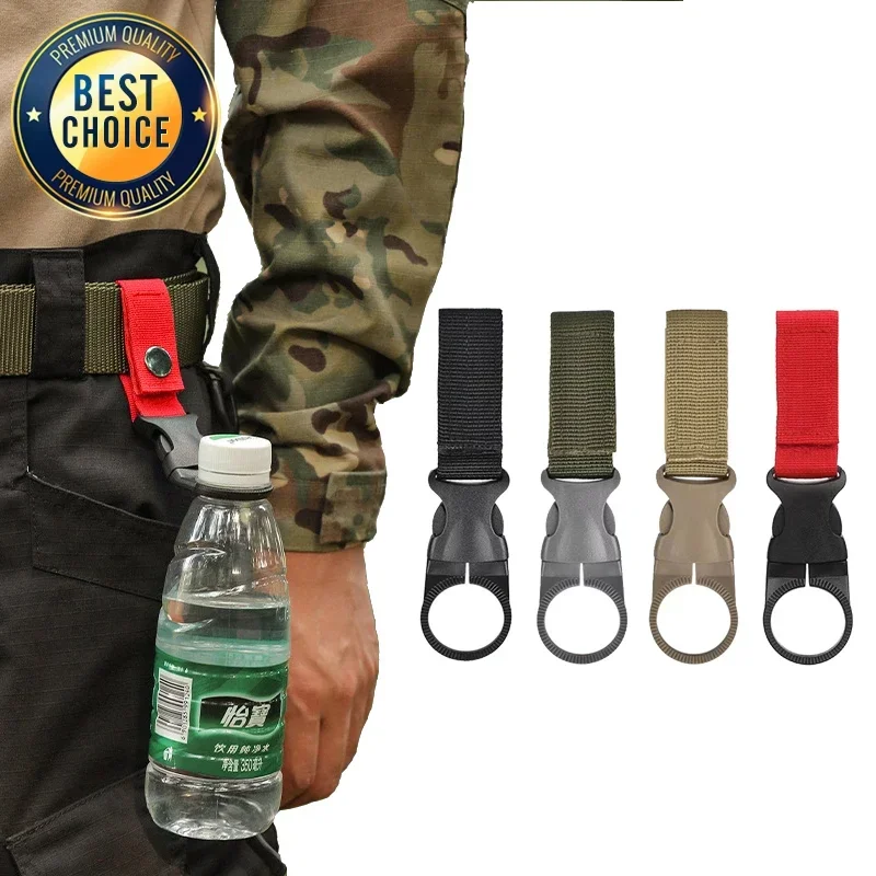 Gancio con fibbia in tessuto Clip porta bottiglia d'acqua Nylon esterno EDC Moschettone da arrampicata Cintura Zaino Gancio Moschettone da campo Clip da cintura