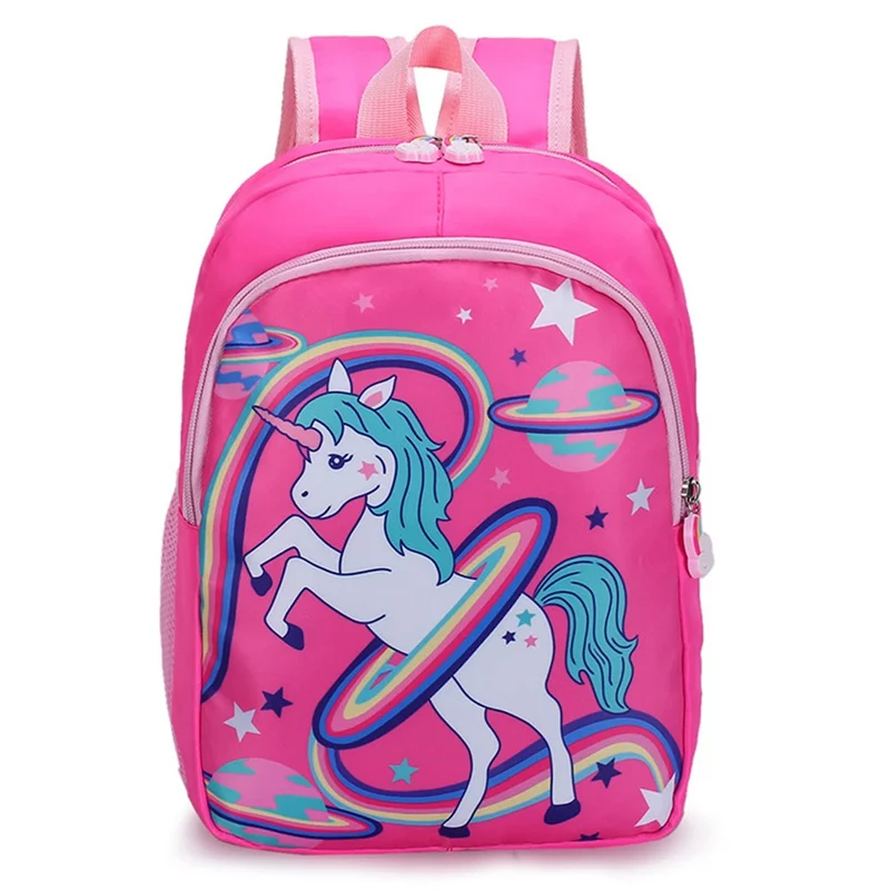 ยูนิคอร์นกระเป๋านักเรียนสําหรับสาวเด็กเด็ก Mochila กระเป๋าโรงเรียนไหล่คู่กระเป๋าเป้สะพายหลังการ์ตูนกันน้ําแฟชั่นกระเป๋าเป้สะพายหลัง
