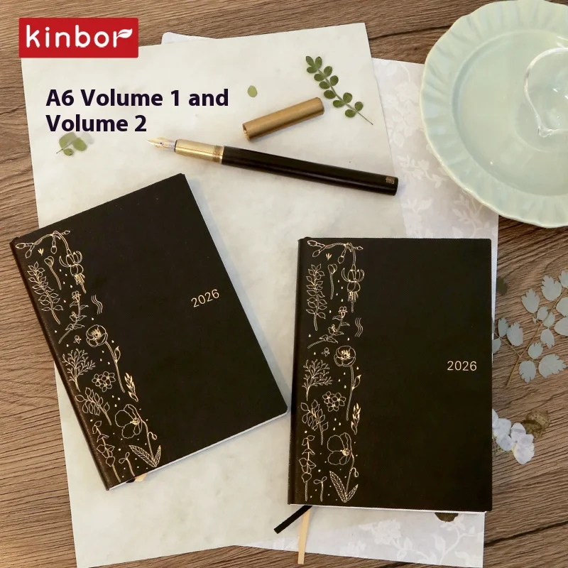 Kinbor Notebook 2026 Planner A5 A6 Full Year Agenda Schedule Daily Timeline Weekly Plan Efficiency Notebooks for School Office