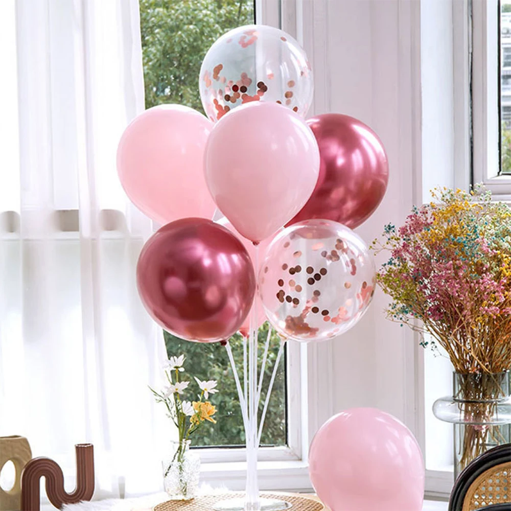 Runtowo 1 Juego de soporte para globos de cumpleaños, soporte para globos con Base y poste para decoración de fiesta de cumpleaños de boda
