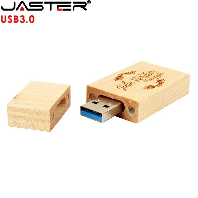 JASTER bloque de madera USB 3,0 unidad Flash de madera roja Pendrive 4GB 8GB 16GB 32GB 64GB 128GB memoria Stick U disco regalo