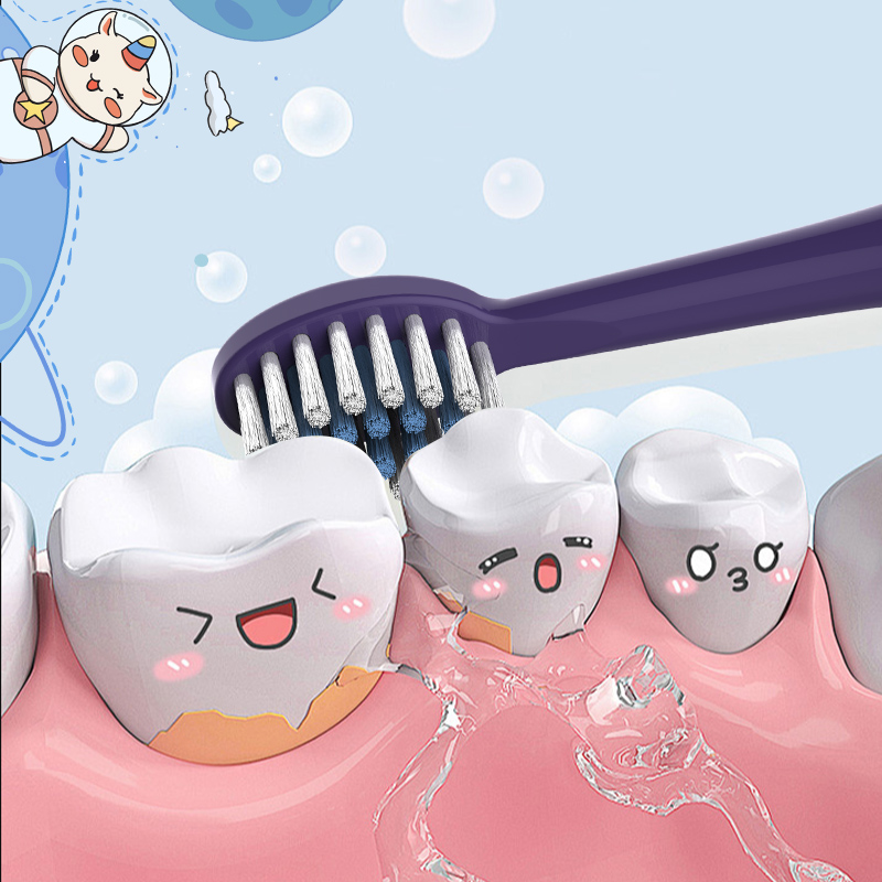 Escova de dentes elétrica infantil para homens e mulheres, adequada para crianças de 3 a 15 anos. Escova de cerdas macias. Elétrico