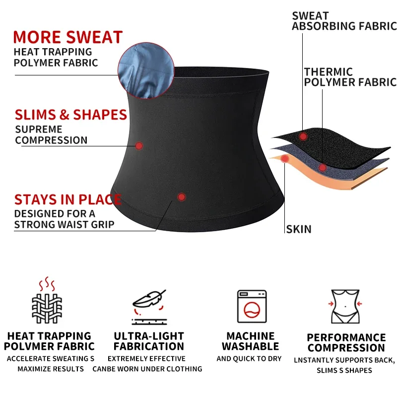 Reductor de Abdomen para hombre, moldeador de cuerpo para Sauna, recortador de sudor, cinturón, entrenador de cintura, ropa moldeadora adelgazante de vientre, entrenador de cintura, corsé We