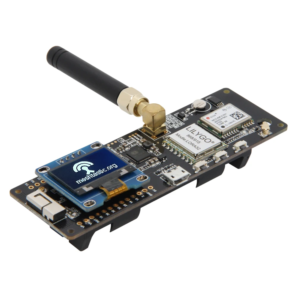 LILYGO®TTGO Meshtastic T Tia V1.1 ESP32 LoRa 915MHz 433MHz 868MHz 923MHz WiFi BLE GPS Với màn Hình OLED 0.96 Inch 18650 Pin