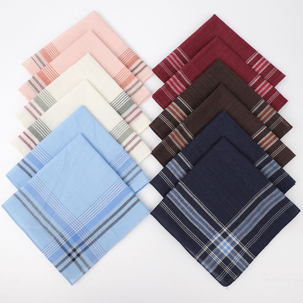 6 Stück Herren-Taschentuch, gemischt, kariert, gestreift, Polyester-Baumwolle, Taschentuch, altmodisch, nostalgisch, klassisch, 36 x 36 cm
