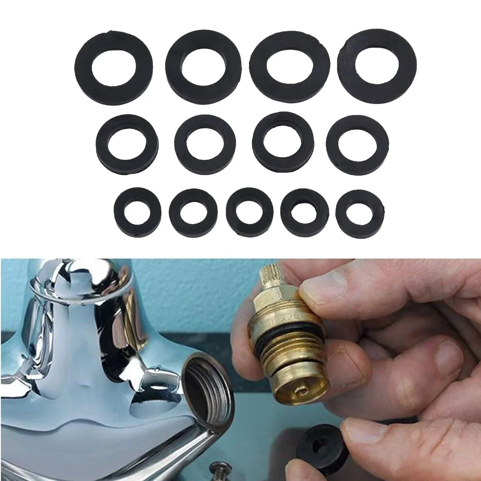 Arandelas de grifo mixtas, arandelas de goma, anillo de sellado de grifo, junta de goma a prueba de fugas, sello de grifo, manguera de ducha por goteo, junta tórica, 13 Uds.