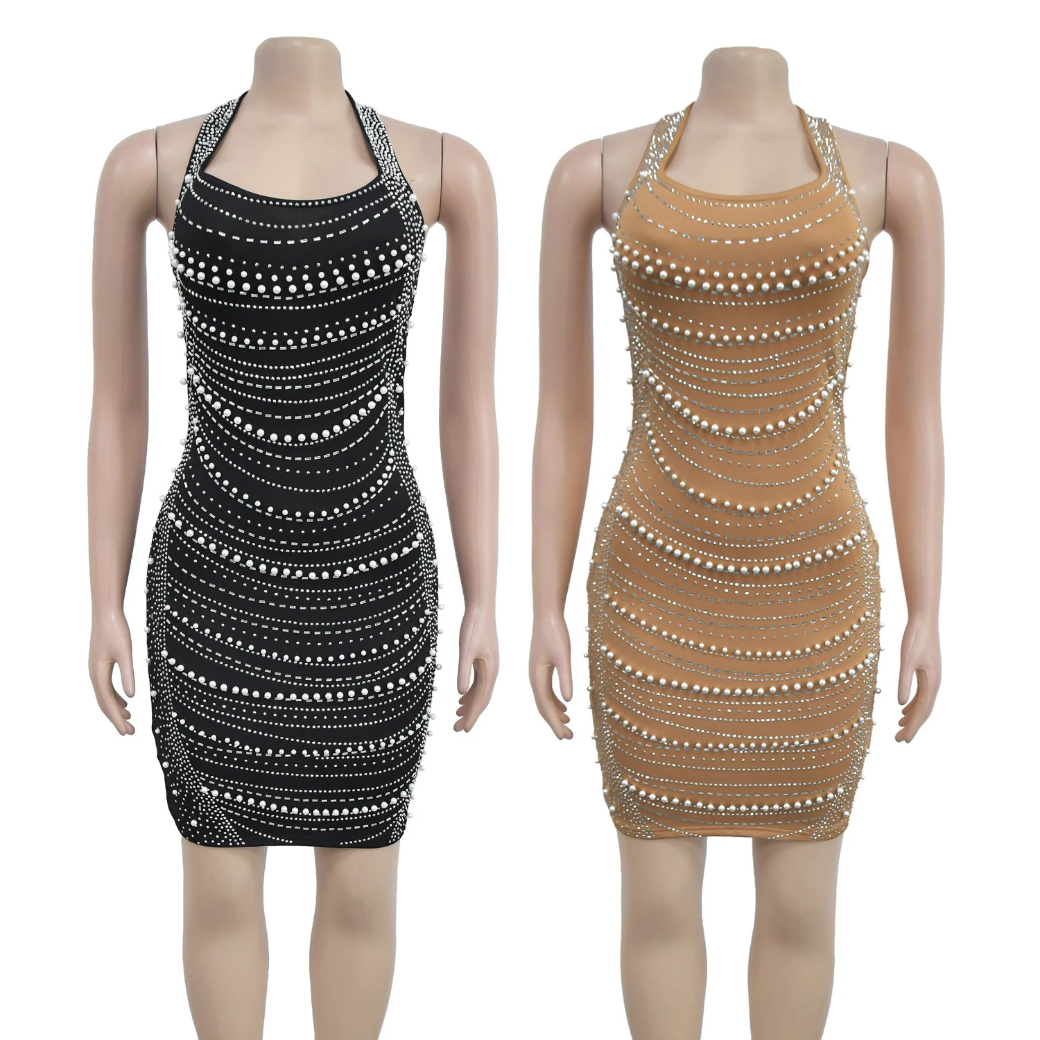 Vestidos de lujo para mujer Halter Formal Ready de Navidad Vestido de fiesta elegante Mujer Bienvenido Cóctel Vestidos de fiesta de noche Xiny1235