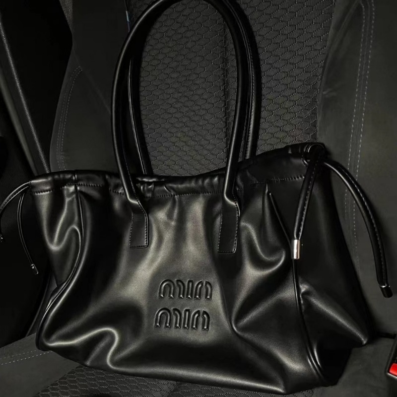 Bolsos de mano con cordón a la moda, bandolera de PU para mujer, bolso de mano de gran capacidad, bolsos de hombro sólidos impermeables para mujer