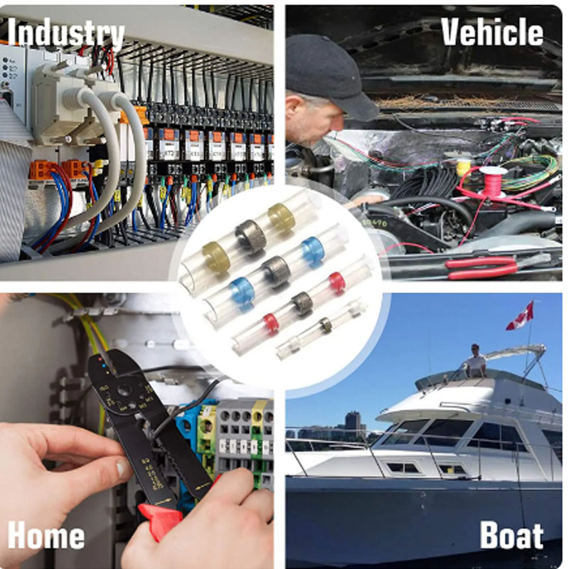 솔더 도장 와이어 커넥터, 열 수축 버트 절연 커넥터 키트, 자동차 마린 튜브, termorettil, 100 개