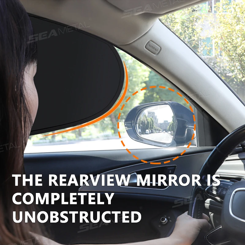 SEAMETAL-visera electrostática para ventana lateral de coche, cortinas parasol de 4 capas, antideslumbrante, bloqueador UV, cubierta de protección solar automática