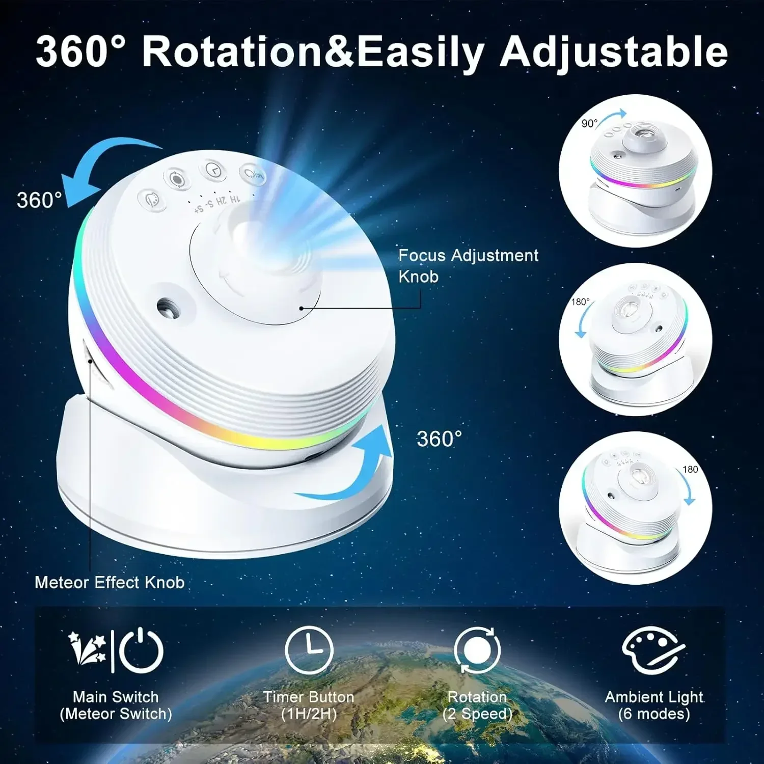 Xiaomi LED Night Light Galaxy Star Projector 4K HD 13 IN 1  Planetarium Projector 360° Rotation For Bedroom Decor Children Gift