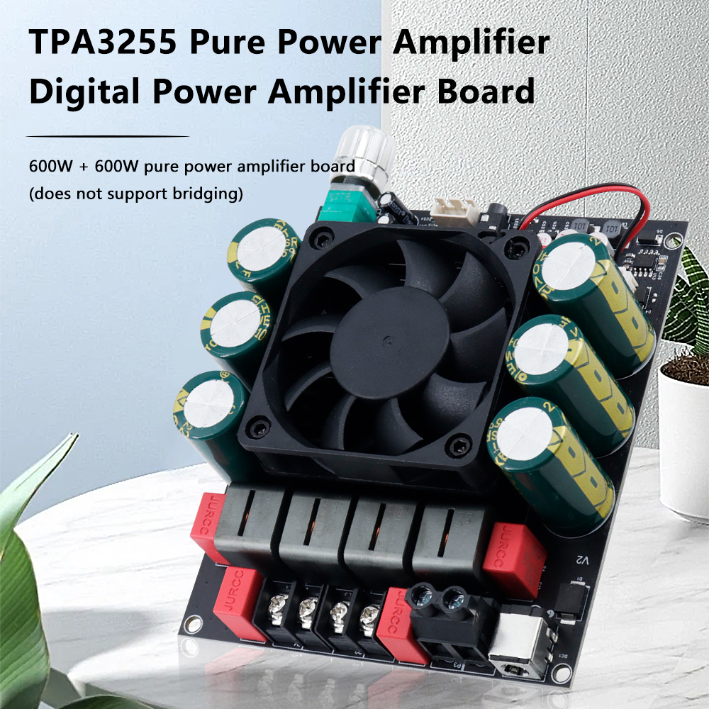 Placa amplificadora de potência digital tpa3255, 1200w, ZK-6002, pós-estágio puro, 18-50v, entrada dc, canal duplo, 2x600w, sem modo de ponte