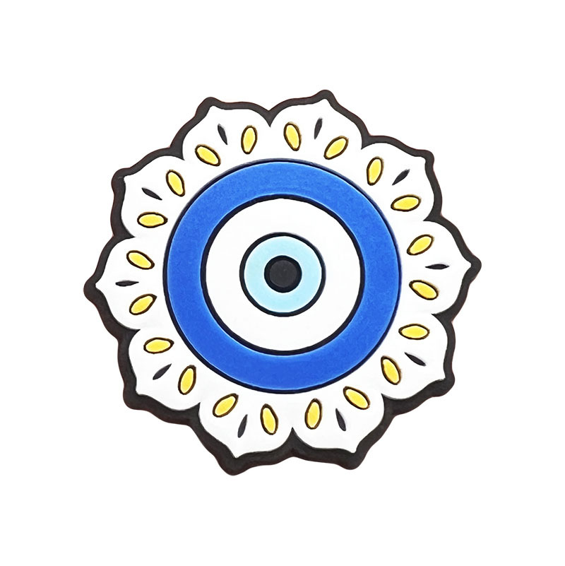 Dijes de mal de ojo para zapatos, accesorios Crocs, insignia de monstruo de globo ocular azul, hebilla para mujer, alfileres para niños, decoración, accesorios para zapatos vaqueros