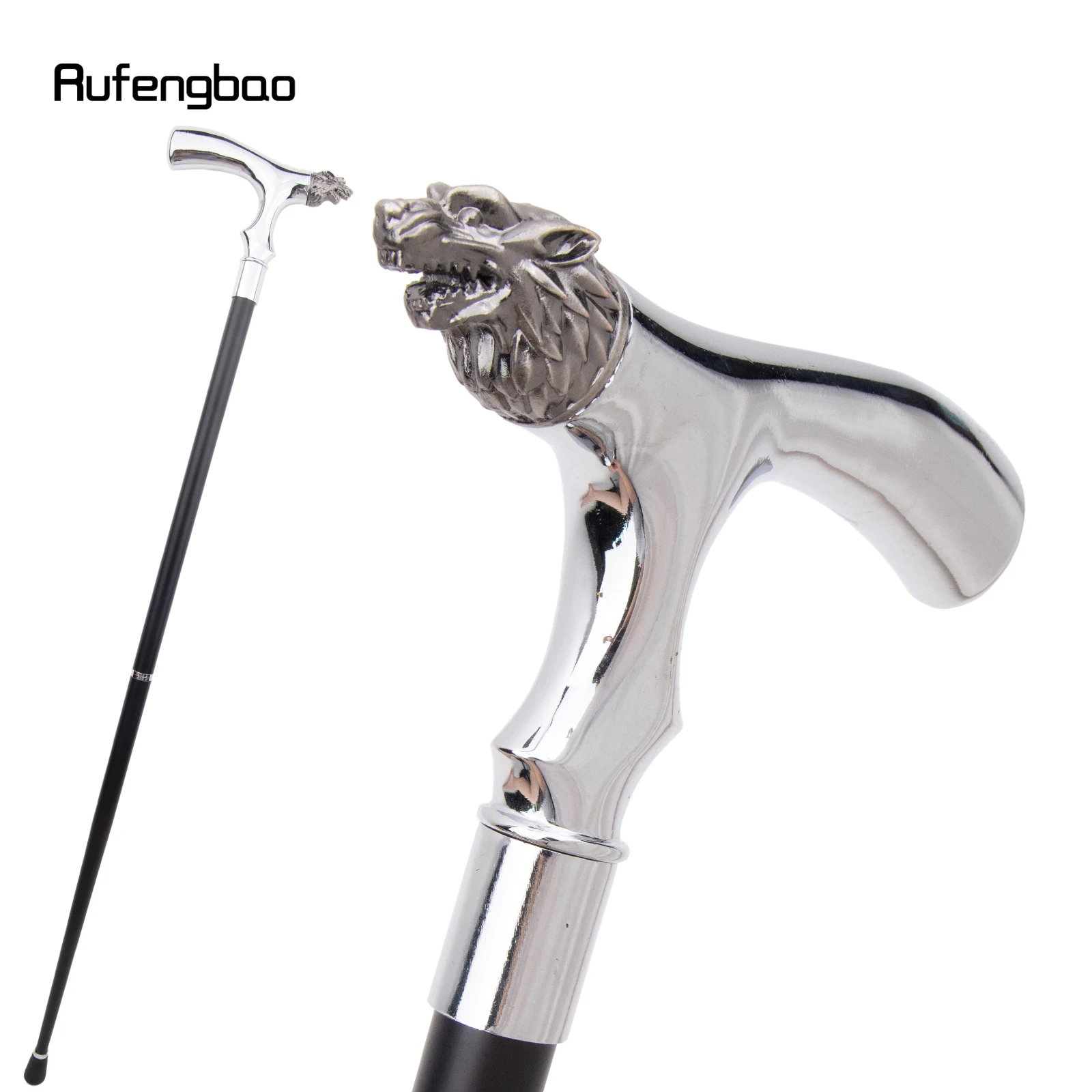 หัวสิงโตสีขาว T รูปร่างเดิน Cane แฟชั่นตกแต่งเดิน Stick สุภาพบุรุษ Elegant คอสเพลย์ Cane KNOB Crosier 93 ซม