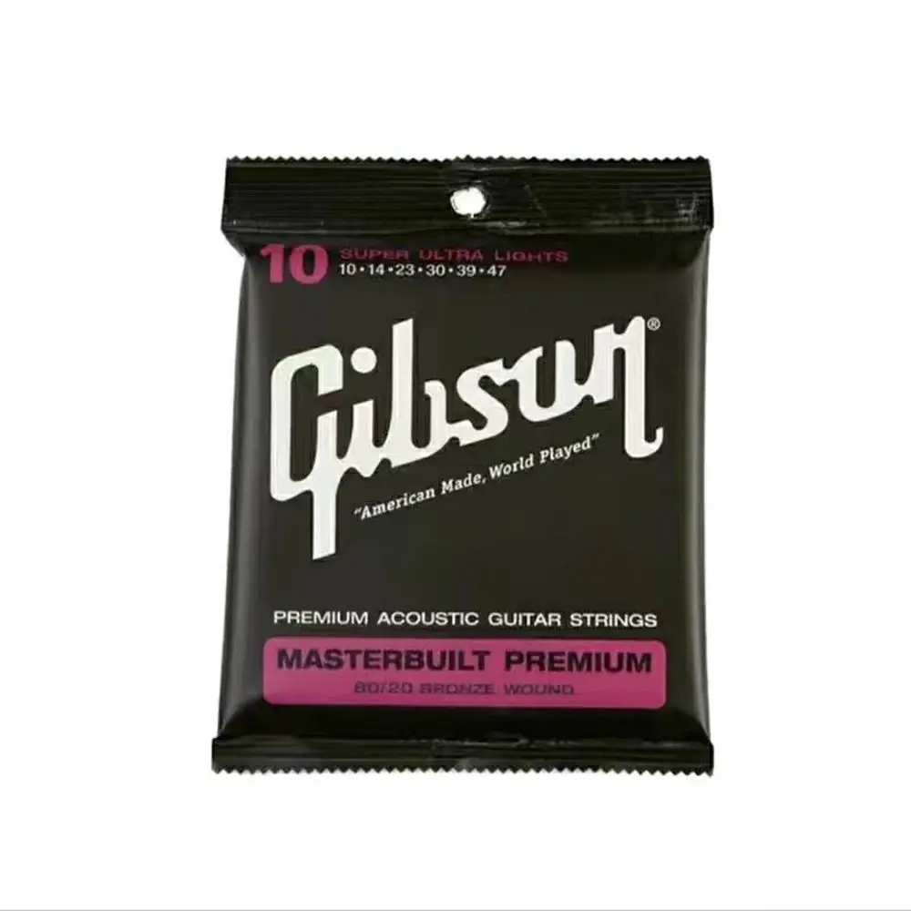 1 Set 6 Strings Gibson Guitar Strings Good Sound SAg Series Folk Guitar Strings Bronze Long Life Electric Guitar Strings