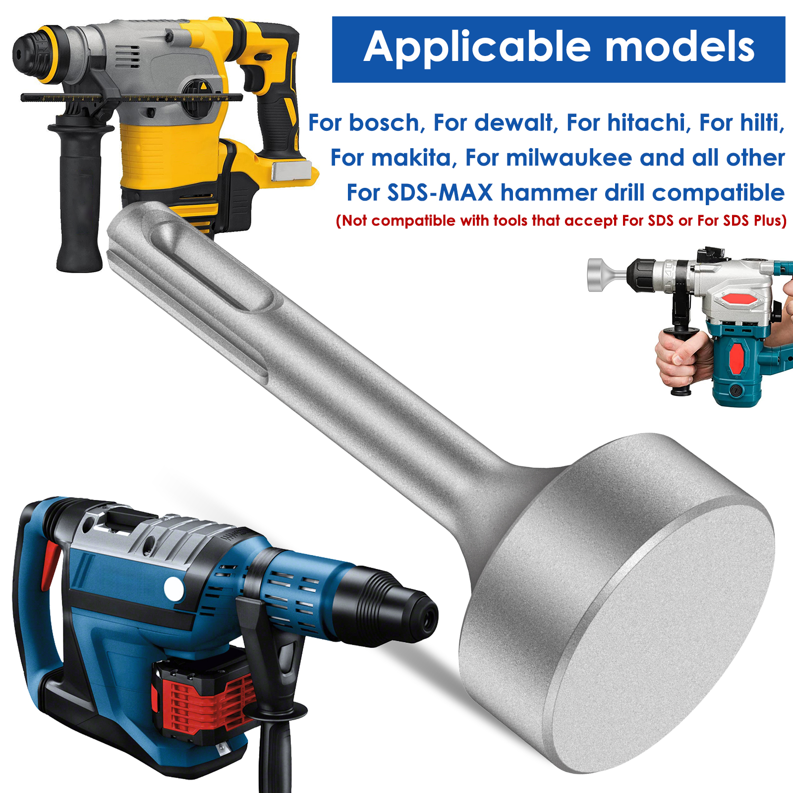 SDS Plus Ground Rod Driver เจาะเหล็ก Bit Driver สวมใส่สว่านโรตารี่เครื่องมือ Grounding Rods ร้อน Dropshipping