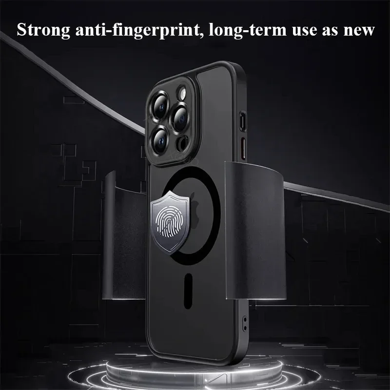 Funda translúcida de carga inalámbrica, carcasa magnética mate para iPhone 16, 15, 14, 13, 11, 12 Pro Max Plus, Magsafe, alta calidad