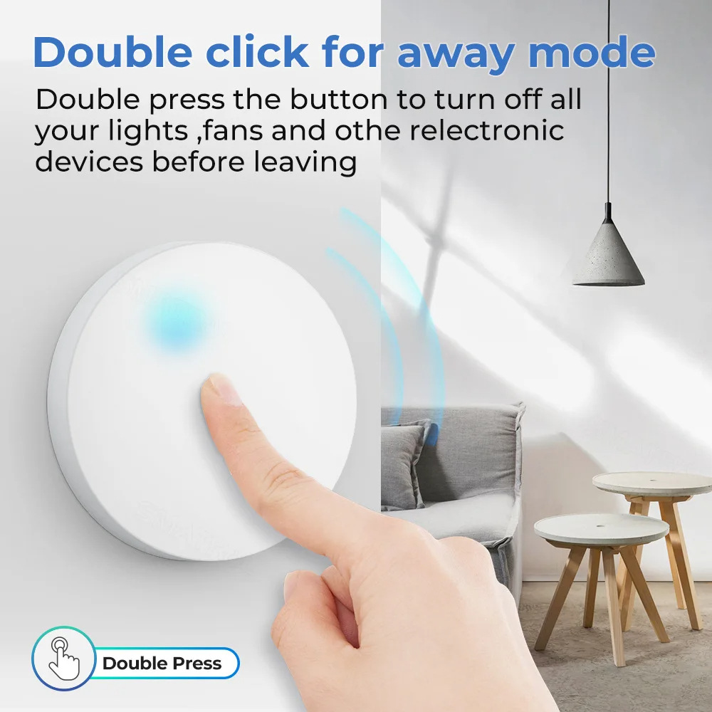 ZigBee Button Scene Switch Intelligent Linkage Push Button Switch Battery Powered Automation Work With Home Assistant ZigbeeZ2M