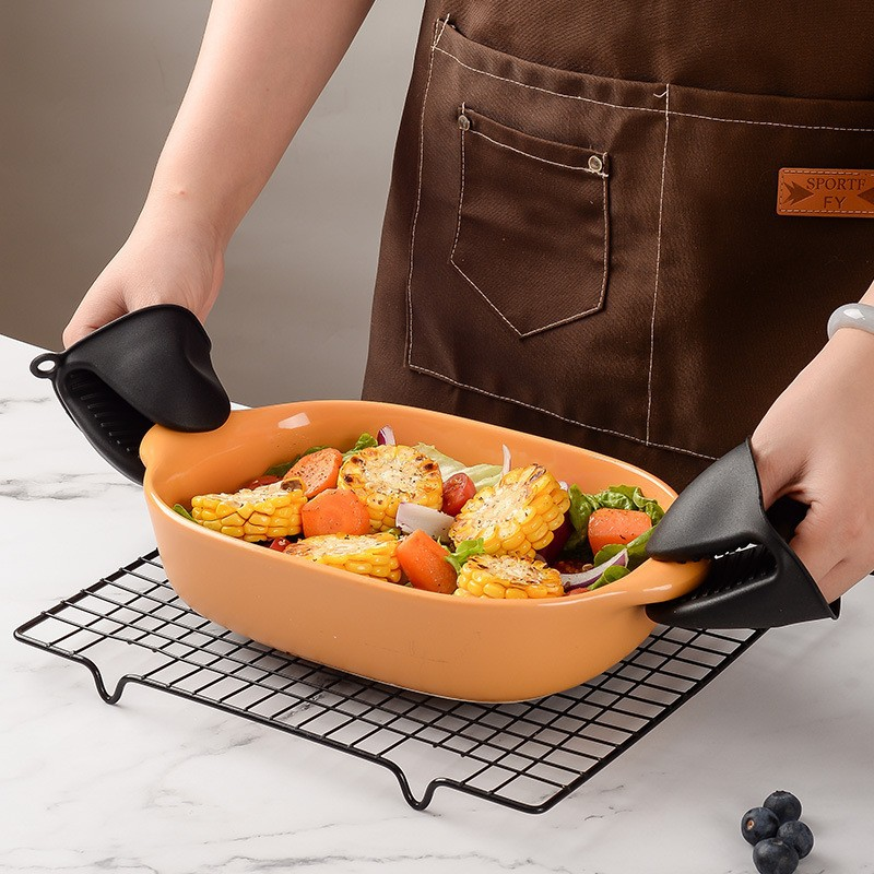 Manoplas de silicona para horno, manoplas de pellizco resistentes al calor, antideslizantes, Clips, soporte para olla, manoplas para horno y cocinar, 2 uds.