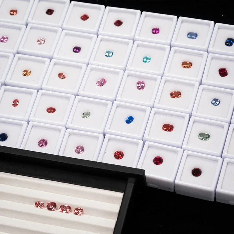 Lot of 70 Clear Gemstone Display Box/Ring Face Bare Stone Gemstone Plastic Clear Glass Diamond Display Box