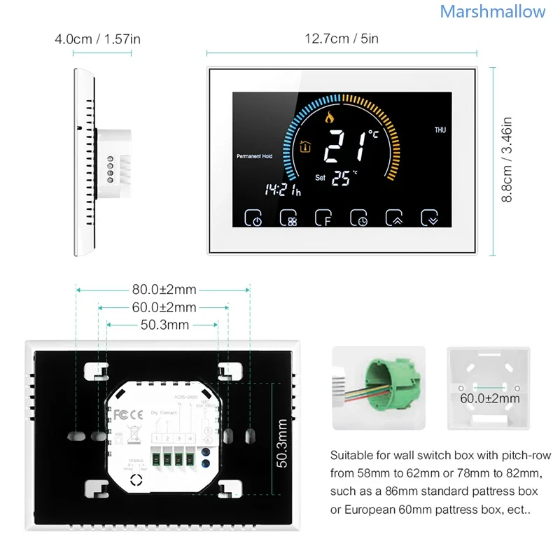 Termostato programable inteligente Tuya WiFi LCD Caldera Gas caldera de agua calefacción aplicación Control de voz funciona con Alexa Echo Google Home