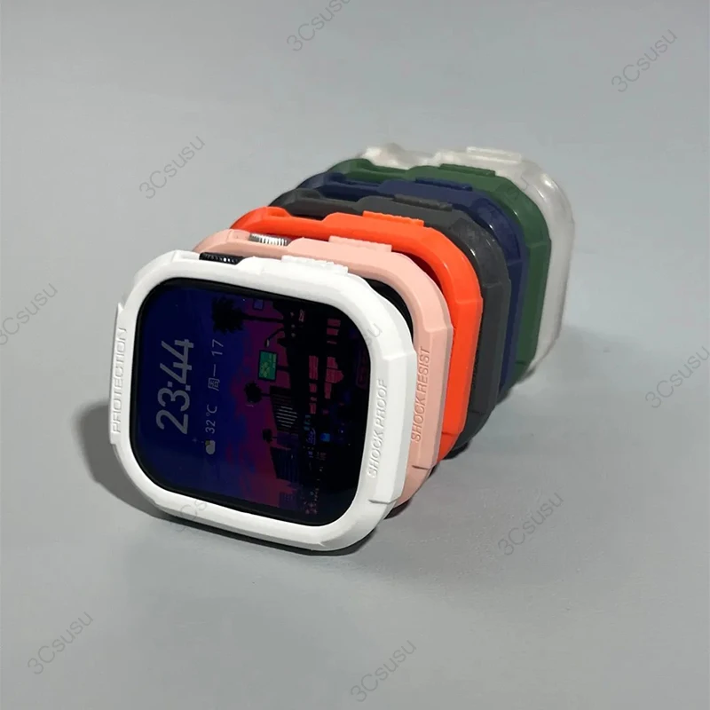 Funda de silicona y correa para Apple Watch Series 9, 45mm, 41mm, 8, 7, Iwatch Ultra 2 Series 6 5 4 SE, funda protectora de pulsera de TPU