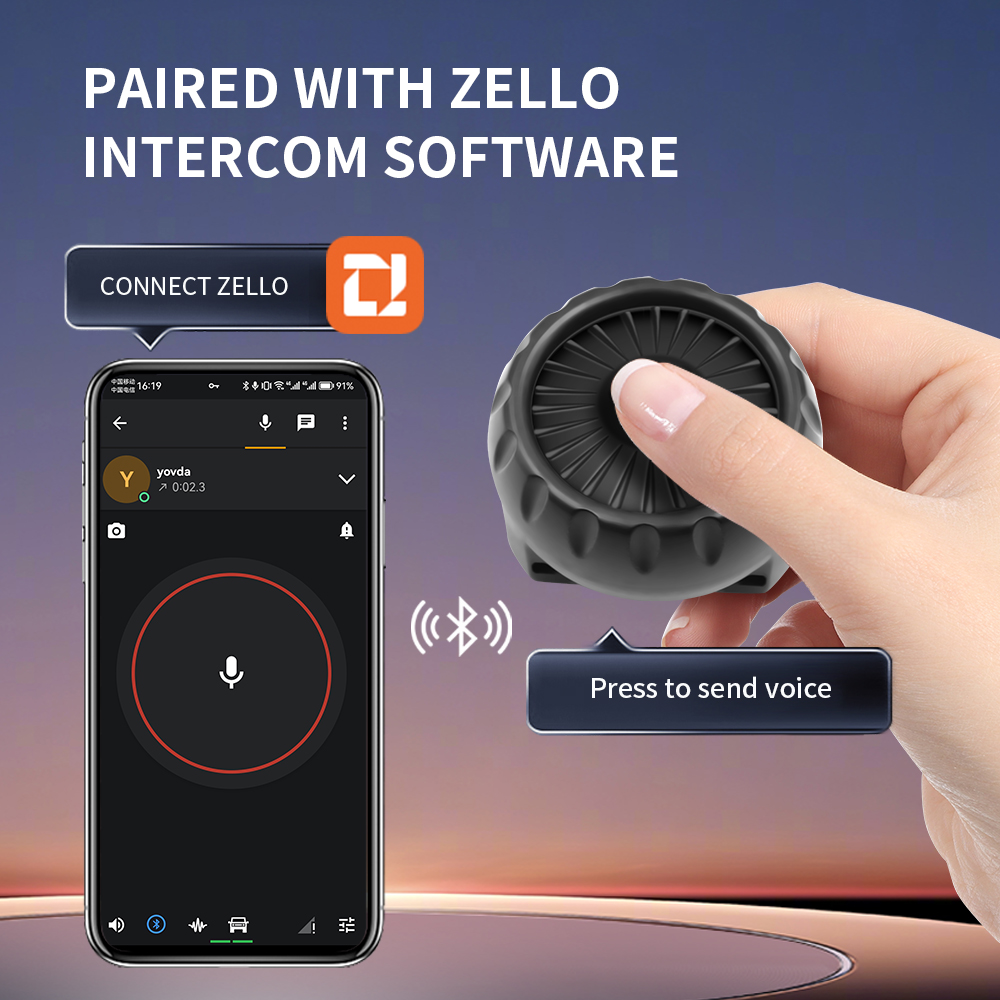 IOS 안드로이드 전화 Zello 푸시 투 토크 버튼 용 조절 가능한 스트랩이있는 Tebe 무선 블루투스 PTT 워키 토키 제어 버튼