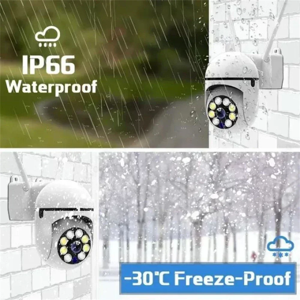 8MP Wireless Security กล้อง Wifi IP กลางแจ้ง 4X ซูมกล้องสมาร์ทกล้องวงจรปิด AI ติดตามมนุษย์ 2-way Audio HD Cam
