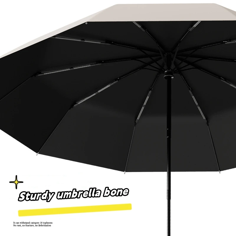 Paraguas con hebilla de anillo totalmente automático, resistente al viento, resistente a la lluvia, doble propósito, resistente a los rayos UV