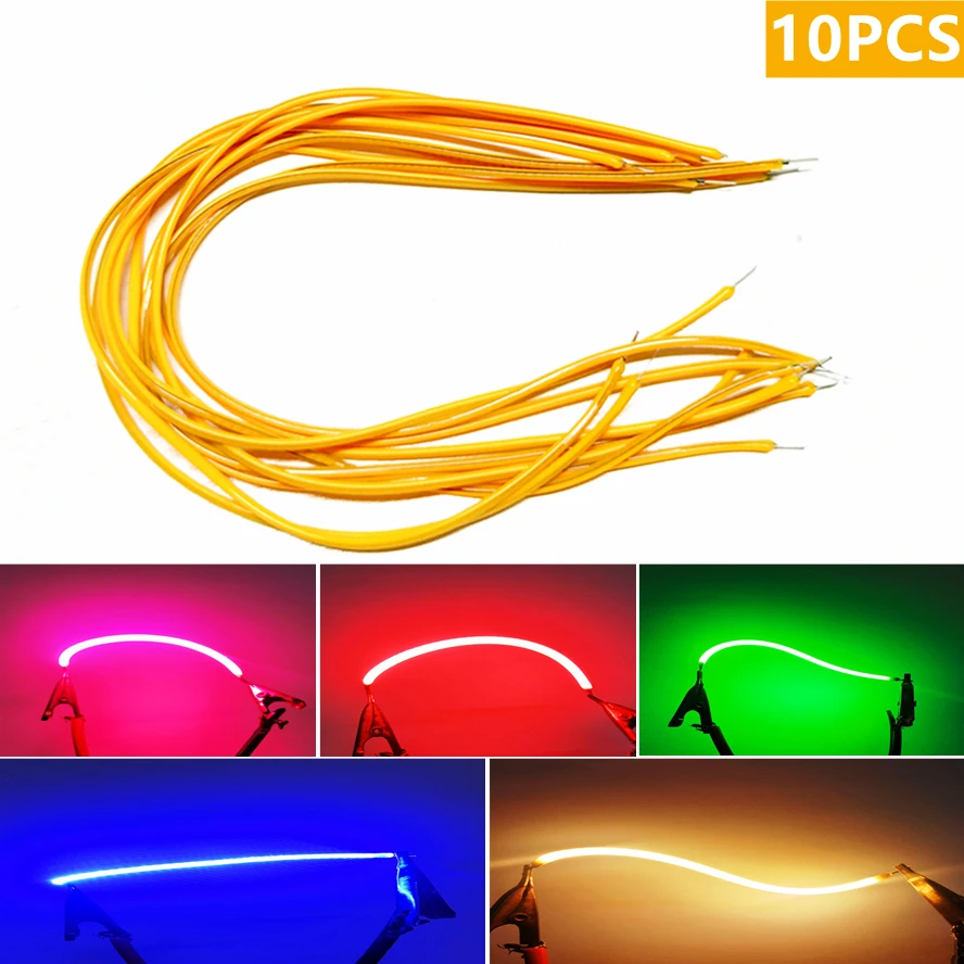 10PCS COB LED Elastyczny Ultra Slim Filament 3V Spiralna Żarówka Filament Retro Edison Żarówka Części Lampy Dioda Oświetlenie Pasek Dekoracja