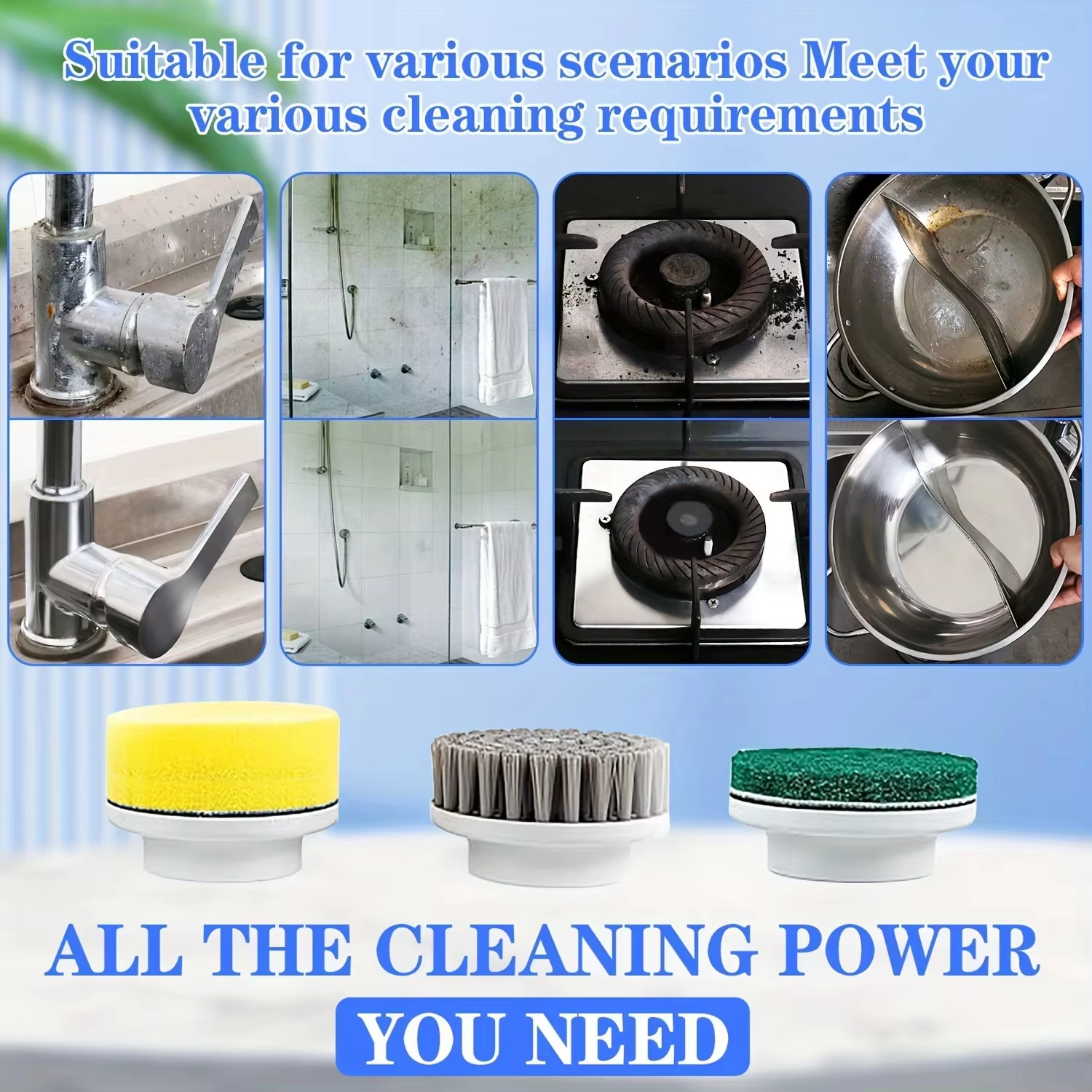 Xiaomi Electric Cleaning Brush Wireless USB Rechargeable IPX7 Waterproof  Automatic Powerful Handheld Cleaner Multiple Functions
