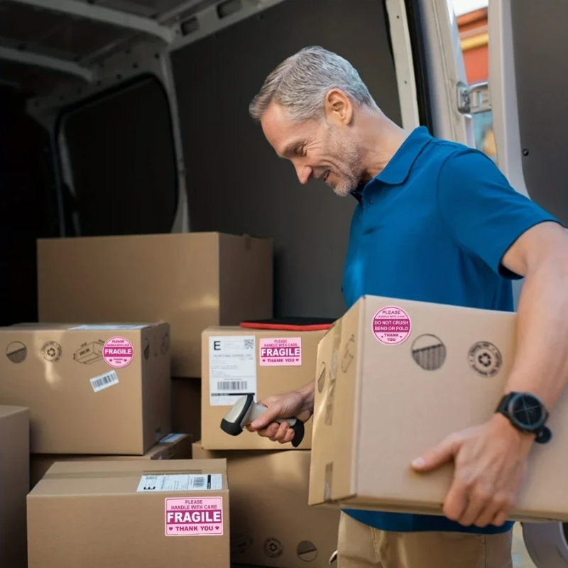 100 zerbrechliche Aufkleber für den Versand. Nicht gefaltete oder gefaltete Aufkleber. Nicht gefaltete oder gefaltete Aufkleber. Nicht gefälschte Etiketten für den Versand. Mailin
