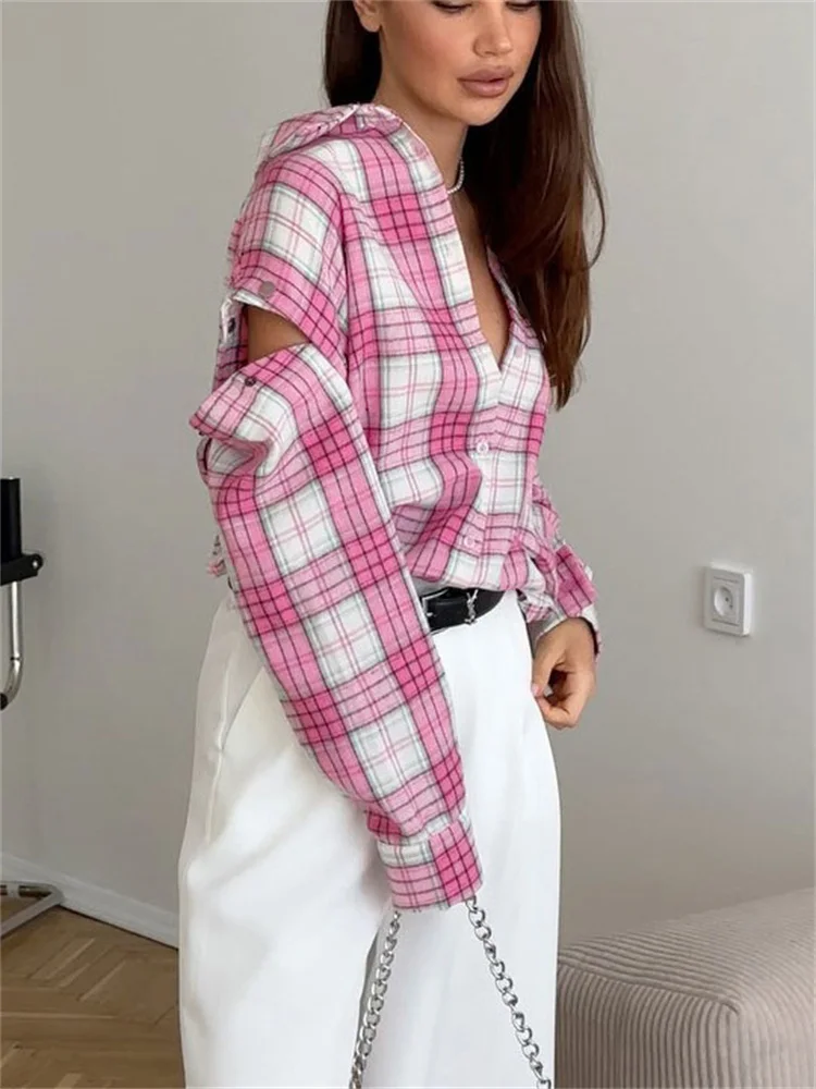 Tossy Casual Gedruckt Patchwork Shirts Top Weibliche Patchwork Revers Lose Kontrast Langarm Elegante Mantel Für Frauen Sommer Top