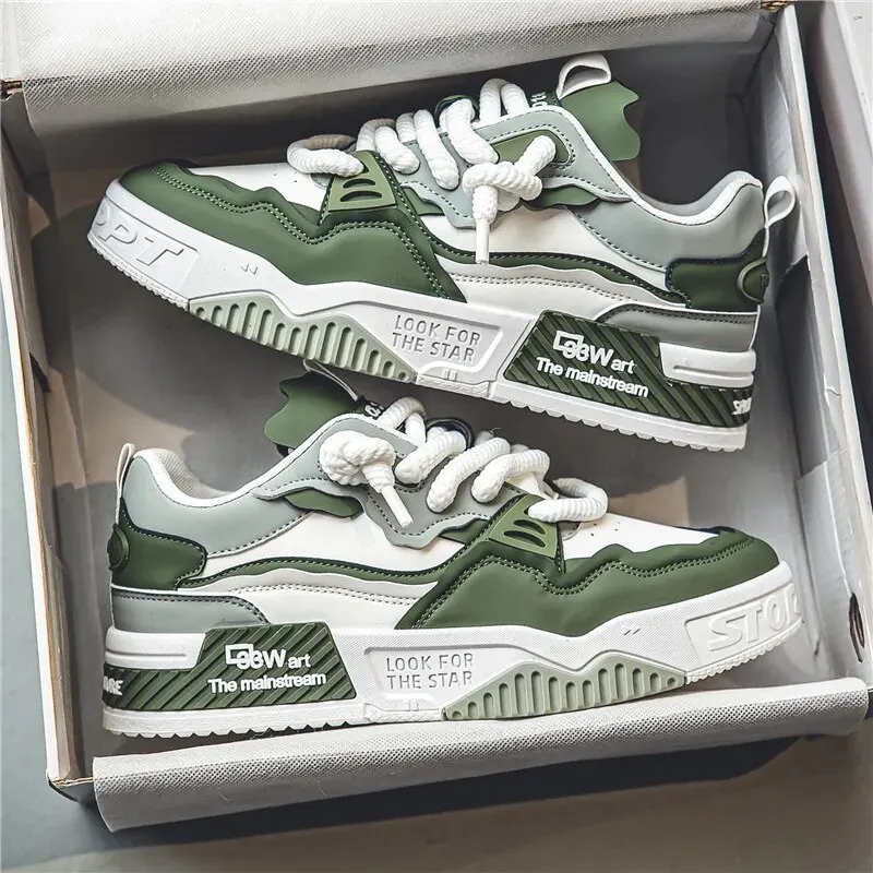 Trendige Skateschuhe für Herren, bequeme, rutschfeste, lässige Schnür-Sneaker für Outdoor-Aktivitäten für Herren