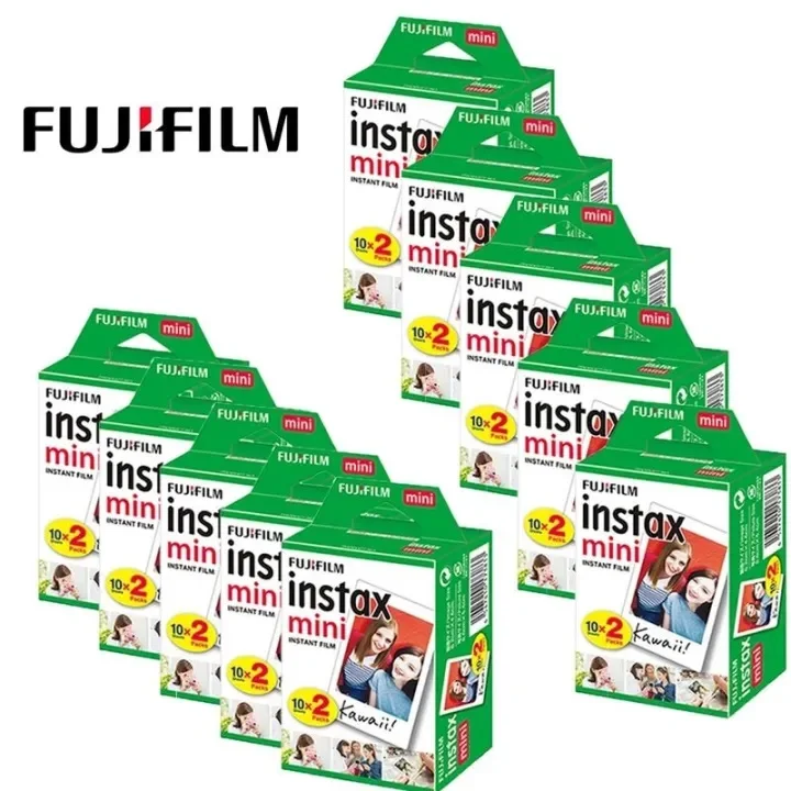 Fujifilm Instax Mini película borde blanco 10-100 hojas de papel fotográfico de película para cámara fotográfica instantánea FUJI Mini 12 11 Mini 9 8 7s Evo