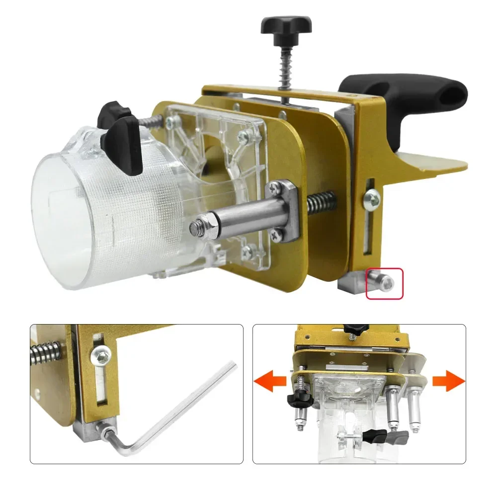 Mortising Jig สําหรับ 65 มม.ตัดเครื่อง 2 In 1 Slotting Bracket ที่มองไม่เห็นตัวยึด Punch Locator Linear Track งานไม้เครื่องมือ