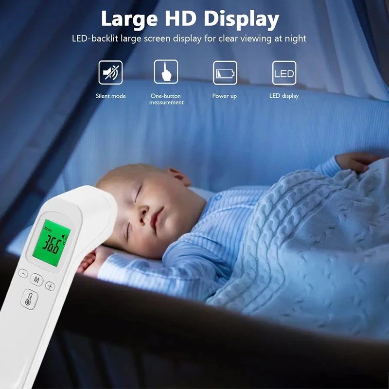 Termómetro infrarrojo Digital médico 1s Medición rápida de temperatura Termómetro médico de mano para frente corporal sin contacto ℃ ℉