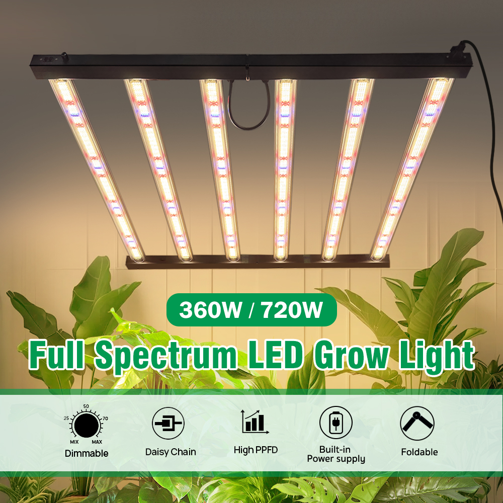 720 W LED-Wachstumslicht mit vollem Spektrum LM281B mit UV-IR-Phytolampe 1280 PPFD für das Pflanzen von Indoor-Wachstumszelt