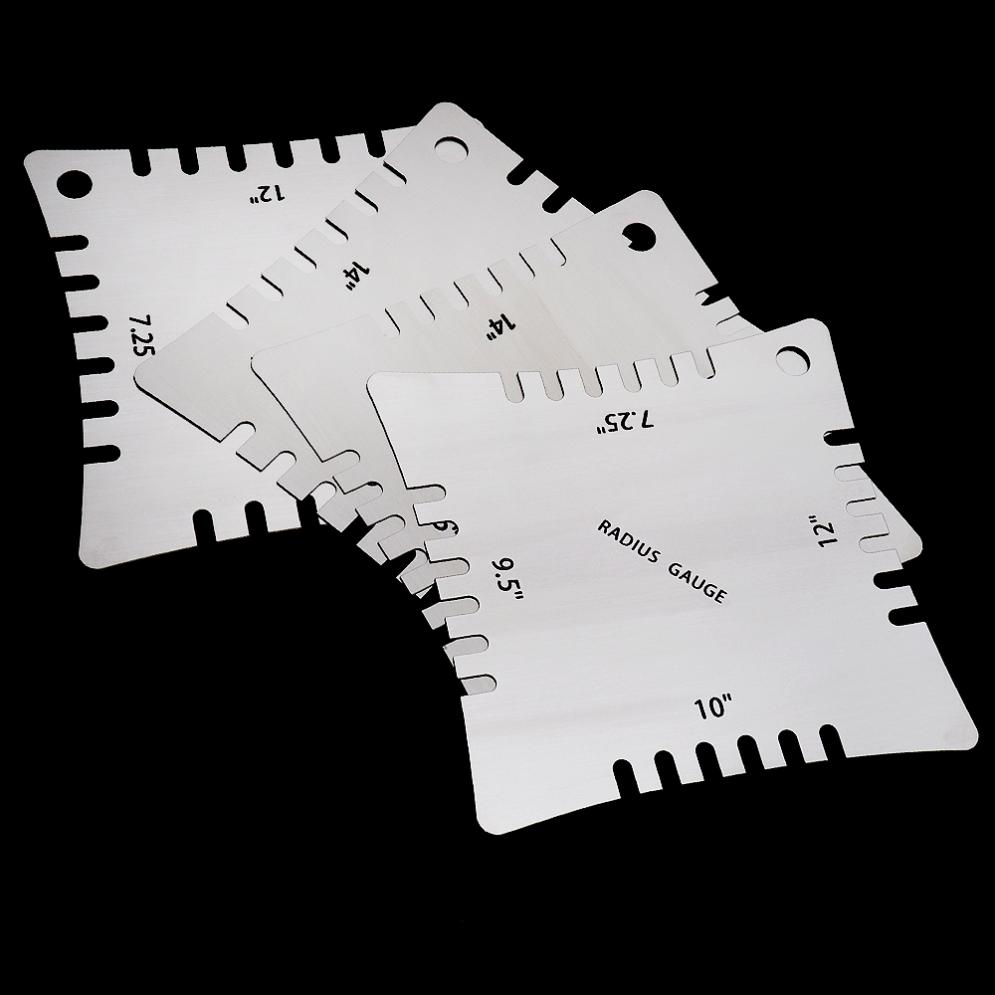 4 шт., датчики радиуса с надрезом для измерения радиуса грифа, линейка грифа гитары