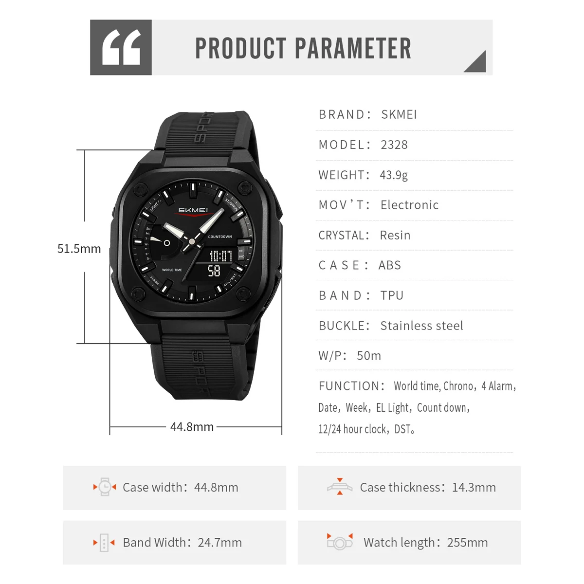 Reloj electrónico Digital SKMEI Business Orologi, relojes deportivos de moda para hombres, reloj de pulsera resistente al agua, reloj despertador, relojes Mannen