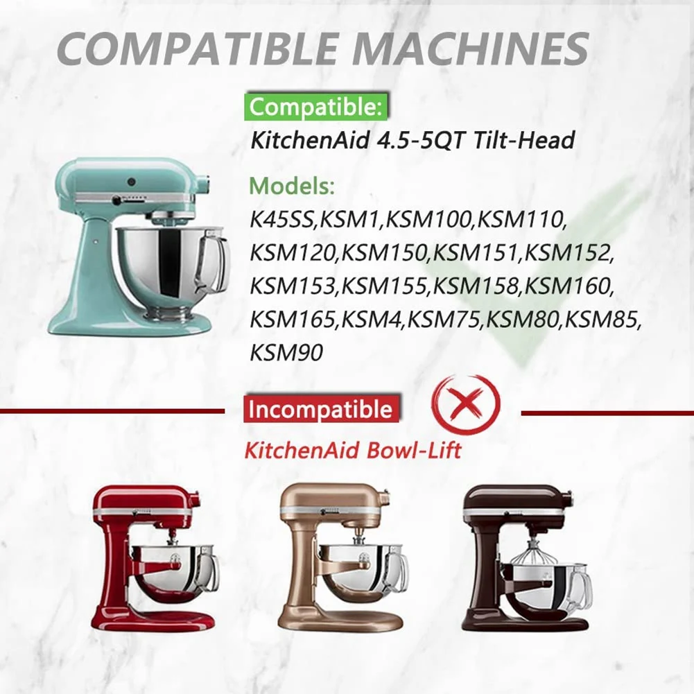 フレックスエッジパドルアタッチメント キッチンエイド 4.5-5 QT チルトヘッドスタンドミキサー交換用シリコンビーターボウルスクレーパーブレード