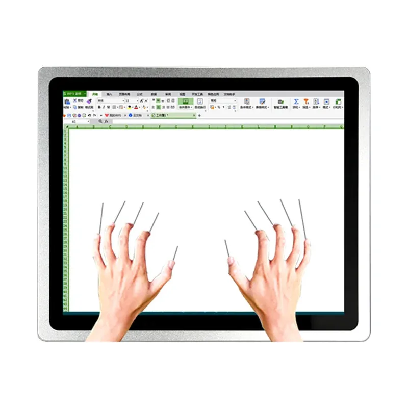 10 12 15 Inch Embedded Industrial Computer All in One PC Panel with Capacitive Touch Screen Core i3-7100U WiFi for Win10 Pro