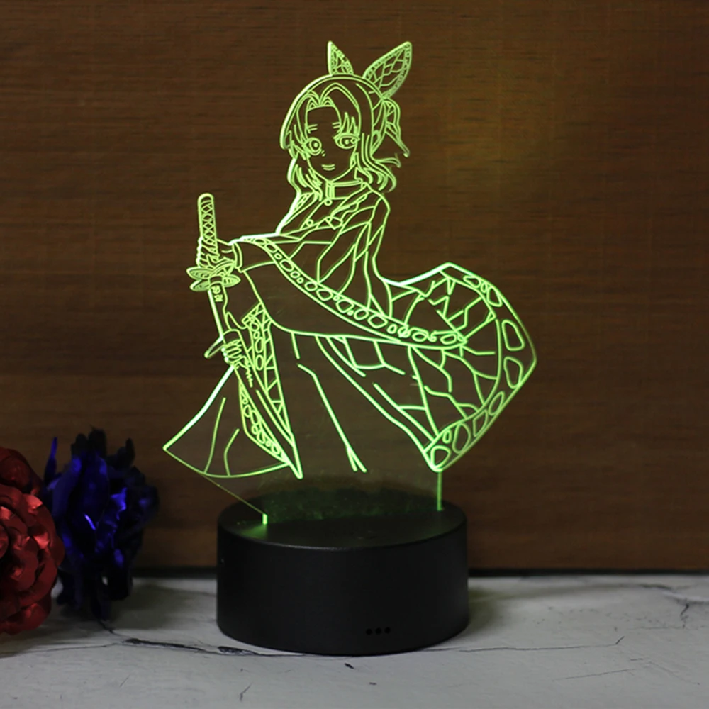 Kimetsuไม่มีYaiba Nezuko KamadoรูปLed Night Lightสําหรับตกแต่งห้องนอนNightlightเด็กตาราง 3dโคมไฟDemon Slayerของขวัญ