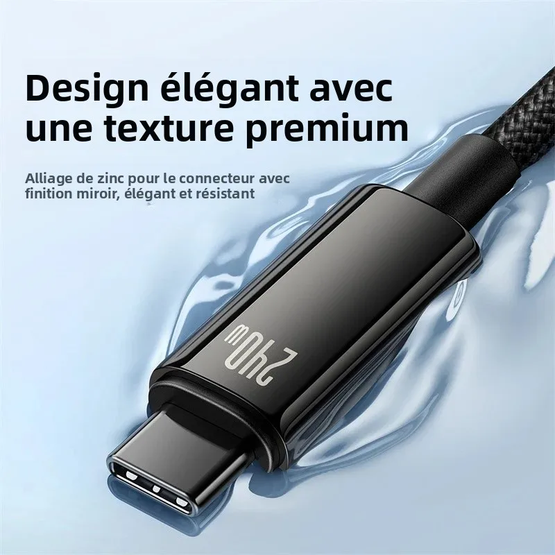 Câble USB C Baseus 240W pour iPhone 17 16 15 Plus Pro Max supercharge pour Macbook chargeur rapide câble de Type C pour xiaomi Samsung