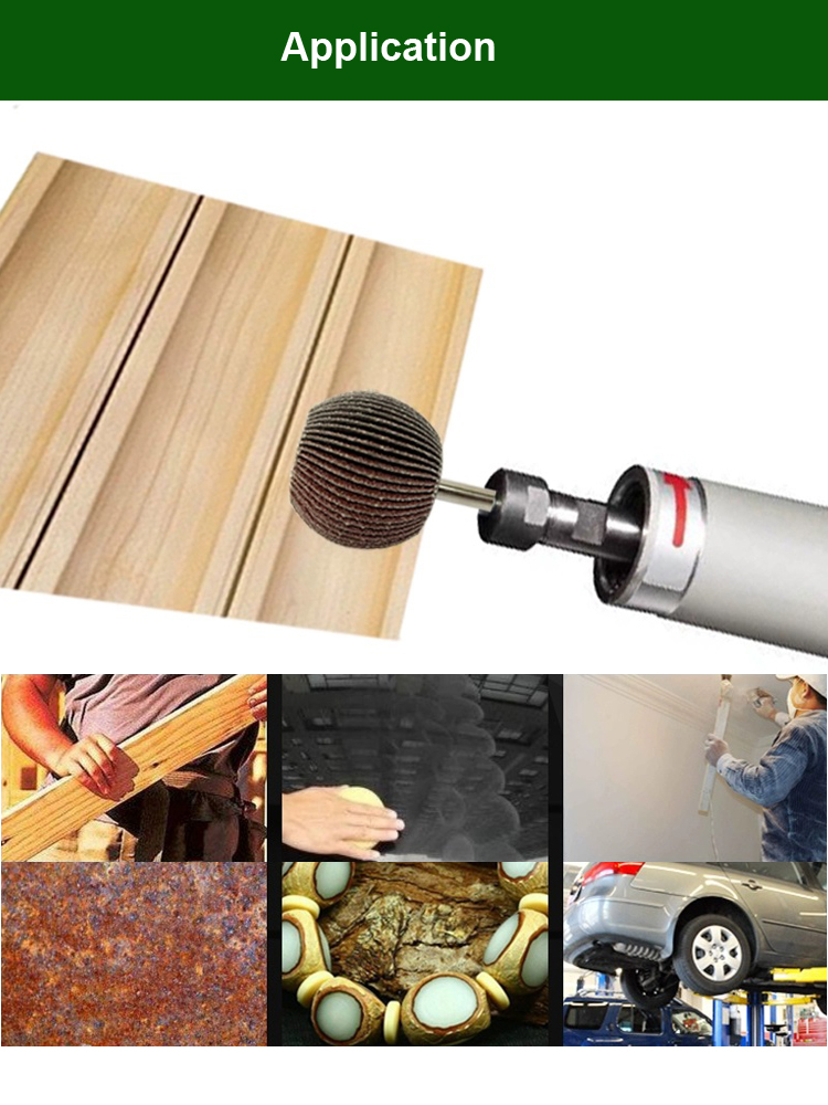1PC Spherical Sandpaper Flap Wheel 6mm(1/4") Shank 60-180 Grit Abrasive Rotary Tool for Grinder Precision Polishing, Ball Shape
