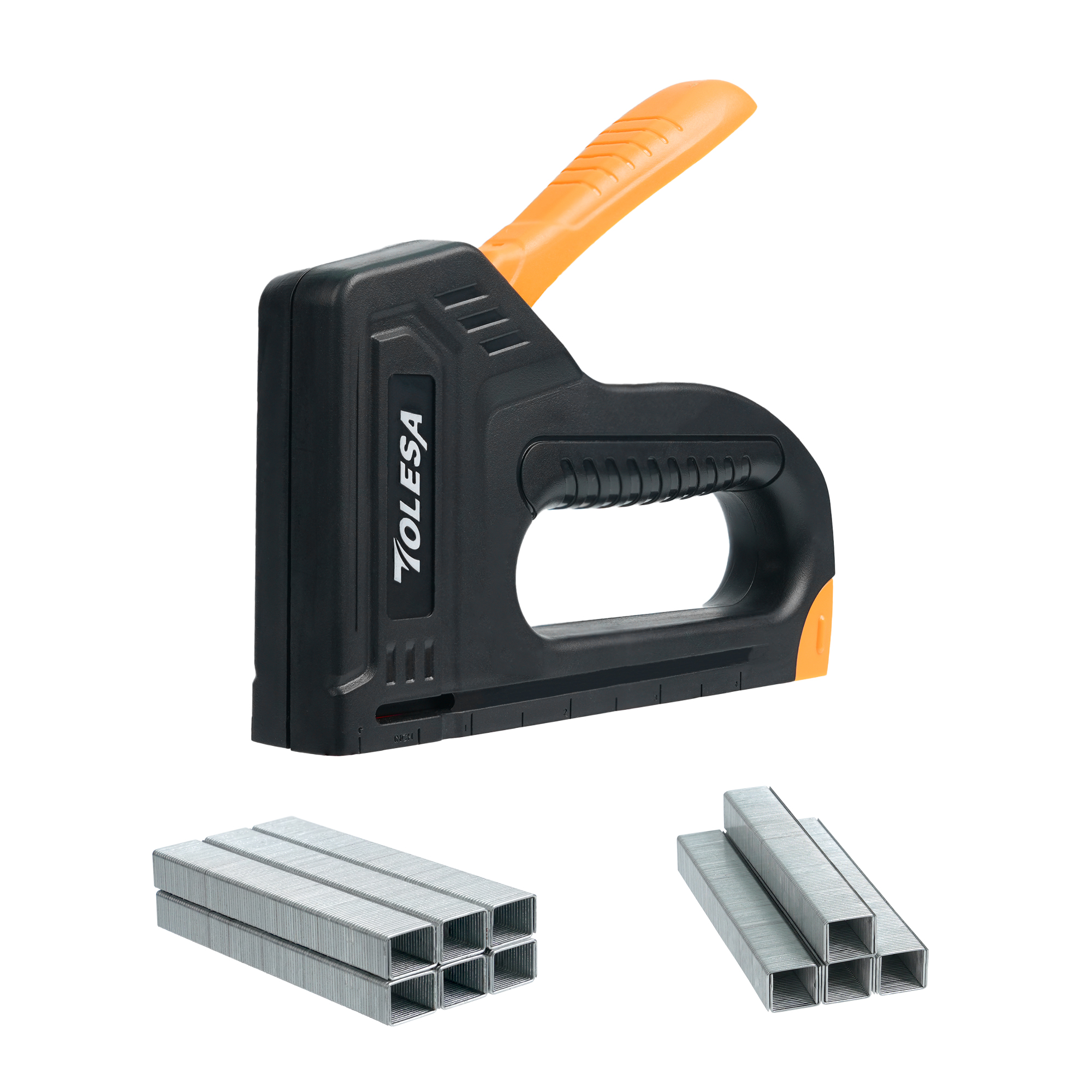 TOLESA-pistolas de grapas para madera, grapadoras manuales ligeras para uso doméstico, pistola de clavos para tapicería con 1200 grapas, herramientas de carpintería para decoración del hogar