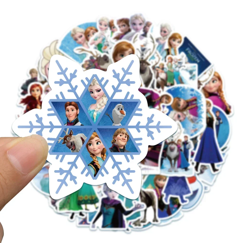 50pcs 디즈니 애니메이션 냉동 스티커 Kawaii 공주 Elsa 낙서 데칼 아이를위한 DIY 노트북 자전거 전화 자동차 미적 스티커 장난감