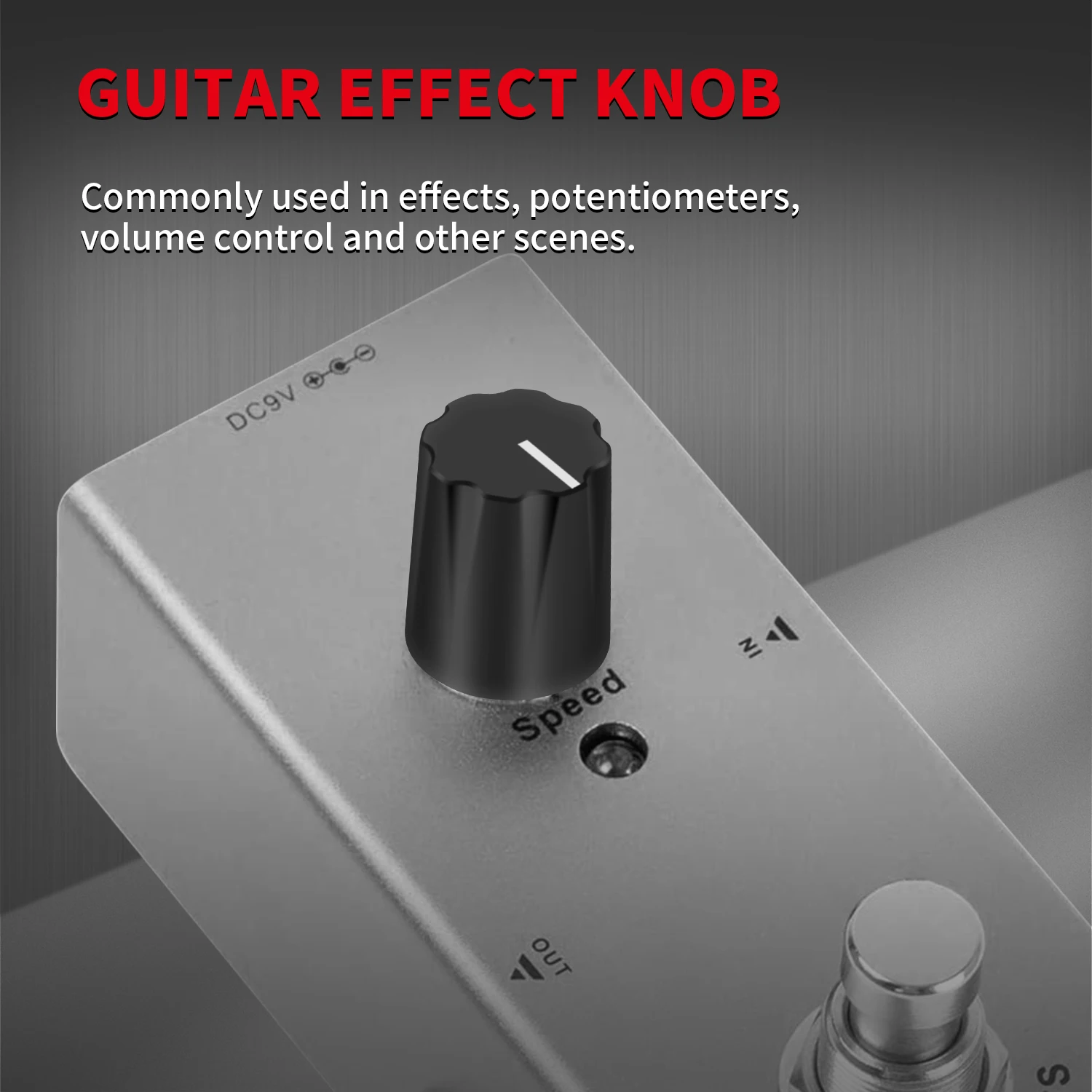 DaierTek 10 Stück Black Davies 1900h Clone Gitarreneffektpedalknopf 1/4 Schaftstellschraube für Verstärkerverstärker Boss Lautstärkeregler