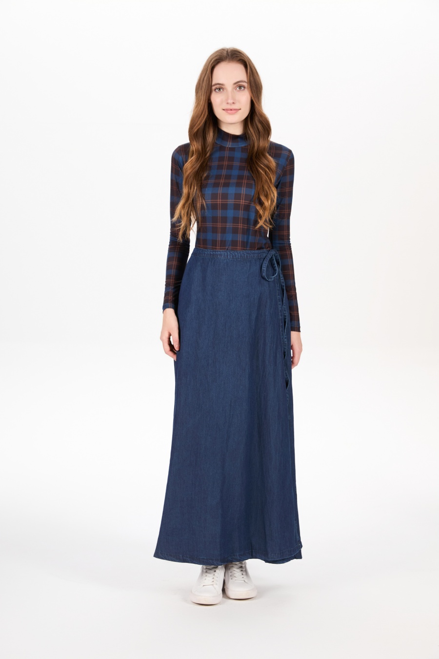 AS AW25 denim one pieces  wrap skirts adjustable waist woman clothing